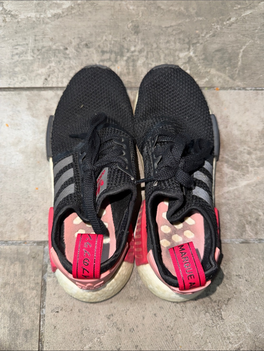 adidas Black and Pink Athletic NMD Sneakers